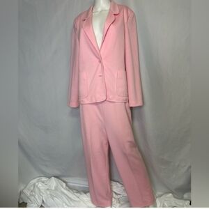 VINTAGE GRAFF BRAND SIZE 16 PINK POLYESTER  PANT SUIT